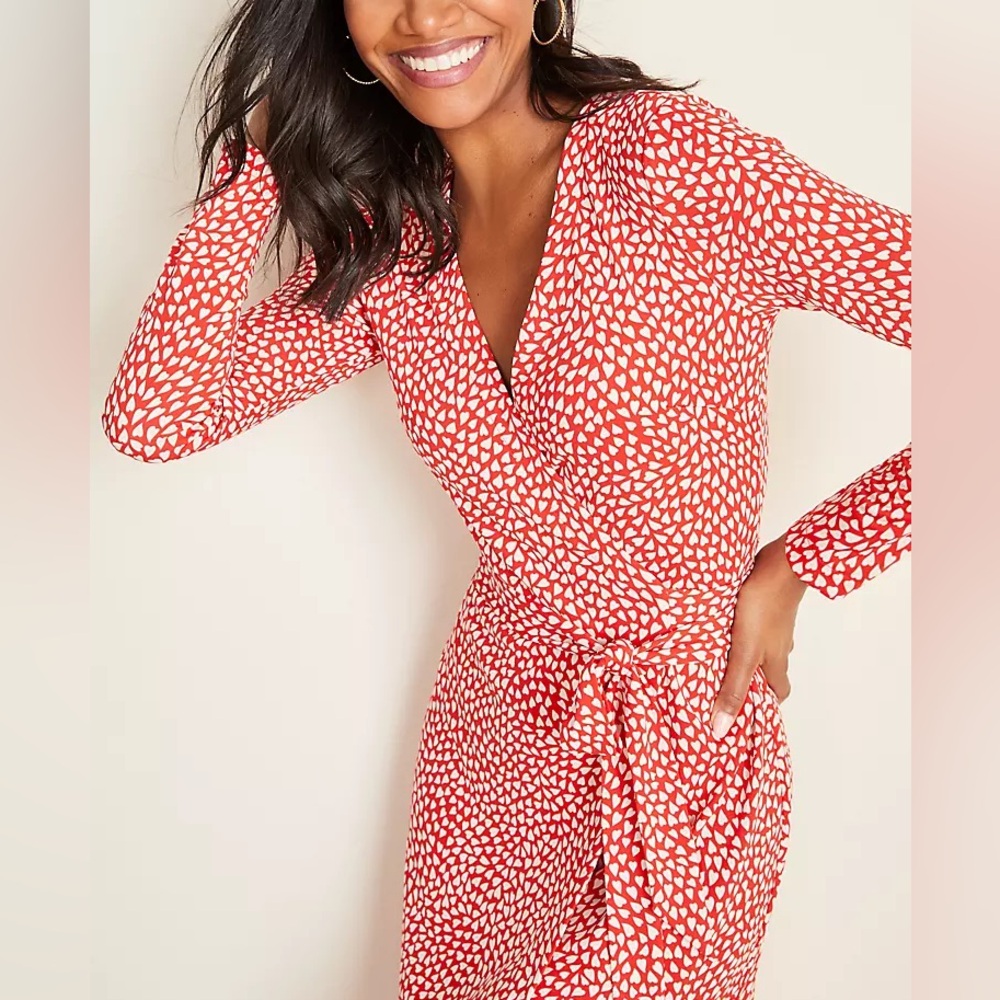 Ann Taylor Heart Jersey Wrap Dress